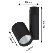 URail LED Schienenspot Zeuz 39° 33W 2770lm 4000K dimmbar schwarz matt (LED fest verbaut)