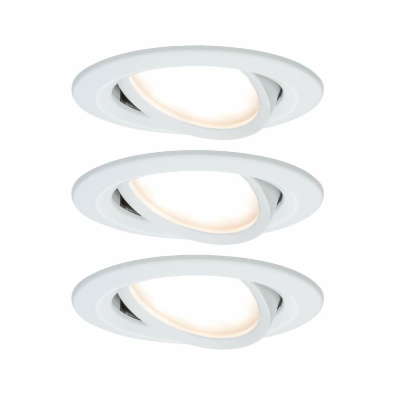 Paulmann ZigBee Smart Home Bundle 3x LED Einbauleuchte Nova Coin 6W 2700K Weiß (matt) + ZigBee Cephei Controller