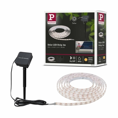 Paulmann Solar LED Stripe mit Dämmerungssensor IP44 3m 2700K warmweiß 0,3W Schwarz