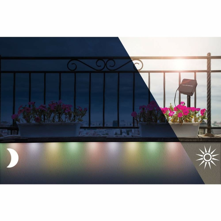 Paulmann Solar LED Stripe mit Dämmerungssensor IP44 3m RGB 0,3W Schwarz