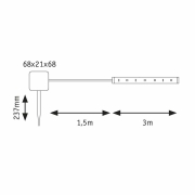 Solar LED Stripe mit Dämmerungssensor IP44 3m RGB 0,3W Schwarz