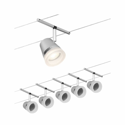 Paulmann Seilsystem Cone Basisset GU5,3 max. 5x10W 230/12V Chrom matt/Chrom