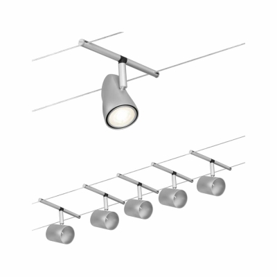 Paulmann Seilsystem Cup Basisset GU5,3 max. 5x10W 230/12V Chrom matt/Chrom