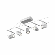 Seilsystem Cup Basisset GU5,3 max. 5x10W 230/12V Chrom matt/Chrom