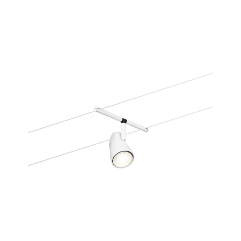 Paulmann Seilsystem Cup Basisset GU5,3 max. 5x10W 230/12V Weiß matt/Chrom