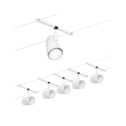 Seilsystem Cup Basisset GU5,3 max. 5x10W 230/12V Weiß matt/Chrom