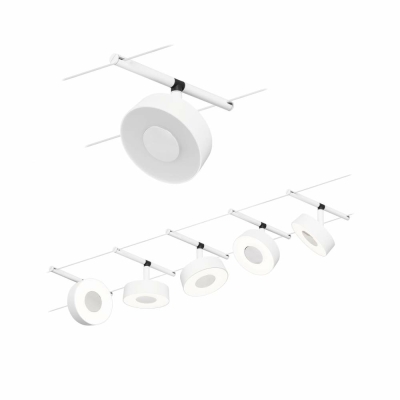 Paulmann LED Seilsystem Circle Basisset 5x180lm 5x5W 3000K 230/12V Weiß matt/Chrom