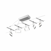 LED Seilsystem Frame Basisset 5x280lm 5x4,8W 3000K 230/12V Chrom matt/Chrom