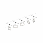 LED Seilsystem Frame Basisset 5x280lm 5x4,8W 3000K 230/12V Weiß matt/Chrom