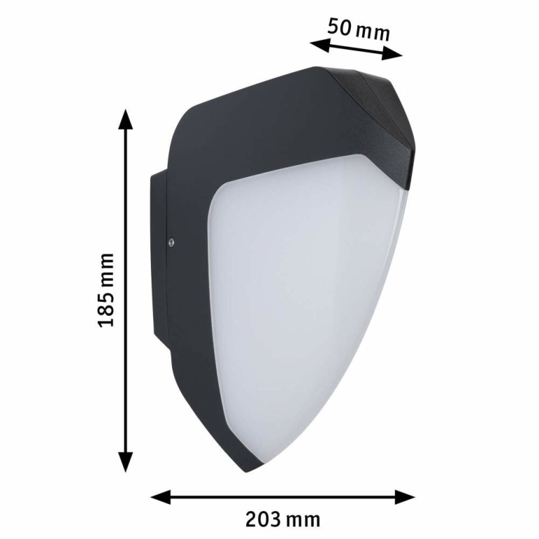 Paulmann LED Außenwandleuchte Ikosea mit Bewegungsmelder Dämmerungssensor IP44 3000K seewasserresistent Anthrazit Kunststoff 230V