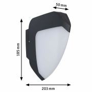 LED Außenwandleuchte Ikosea mit Bewegungsmelder Dämmerungssensor IP44 3000K seewasserresistent Anthrazit Kunststoff 230V