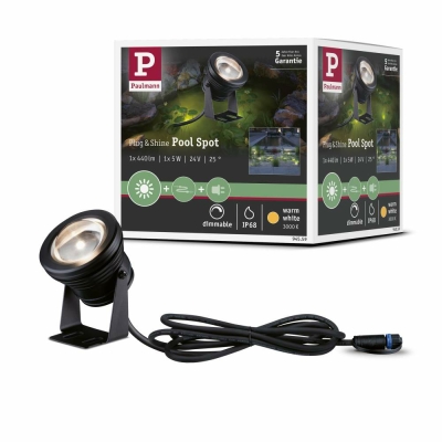 Paulmann Plug & Shine Underwater Spotlight IP68 5W 3.000K Schwarz