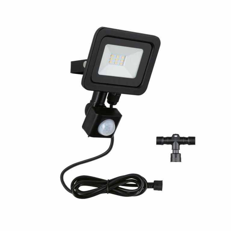 Paulmann Park + Light LED Außenwandleuchte Carportleuchte Bimea mit Bewegungsmelder 4,5W IP65 3000K Schwarz Metall