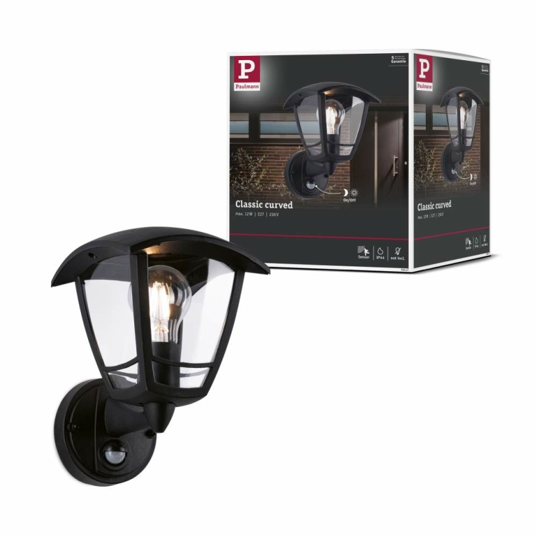 Paulmann 94396 Outdoor Wandleuchte Classic Dunkelgrau IP44 max. W E27 mit |  Lampen1a