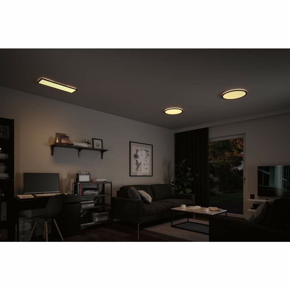 eckig 71003 3-Step-Dim | Paulmann 3000K LED Atria 2700lm Shine 580x200mm Lampen1a Schwarz Panel