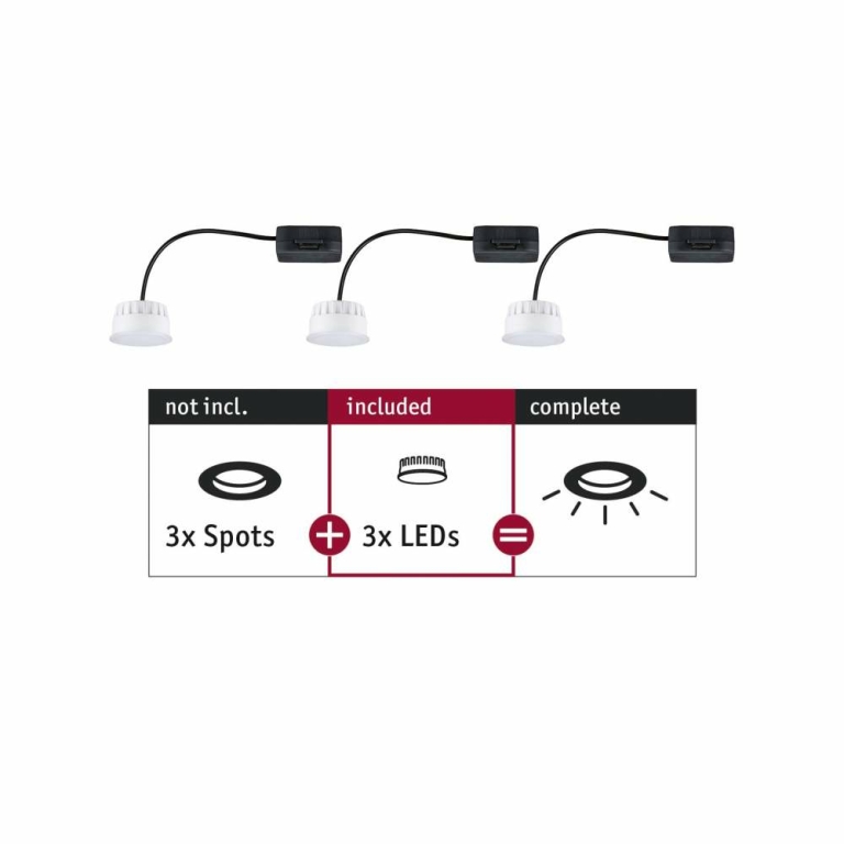 Paulmann Einbauleuchte Choose LED-Modul Coin 3er-Set 6W 2700K Non Dim 230V