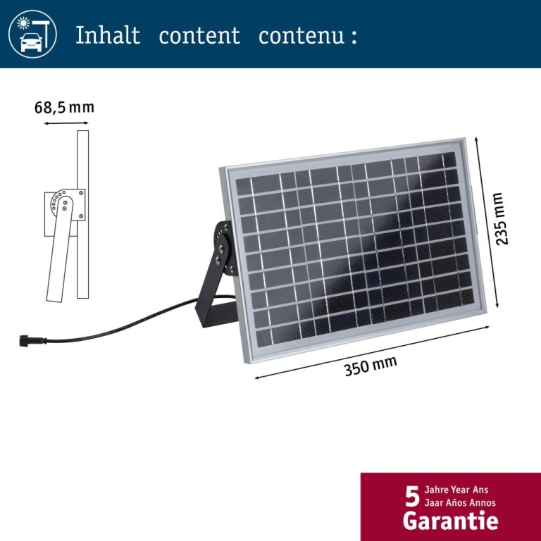 Paulmann Park + Light Einspeisung Solarmodul 24kWh max. 10W IP65 Silber