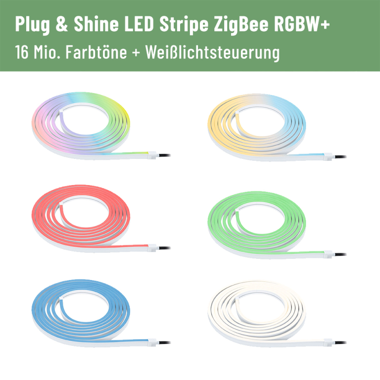 Paulmann Plug & Shine LED Stripe Smooth 2m IP67 RGBW+ Smart Home Zigbee 11W Weiß