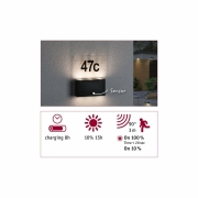 Solar LED Hausnummernleuchte Neda Bewegungsmelder IP44 3000K 20lm Anthrazit