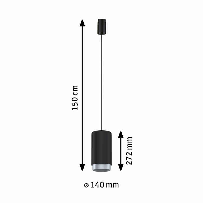 Paulmann URail Pendel Corus Schwarz E27 max. 50W dimmbar 230V