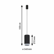 URail Pendel Corus Schwarz E27 max. 50W dimmbar 230V