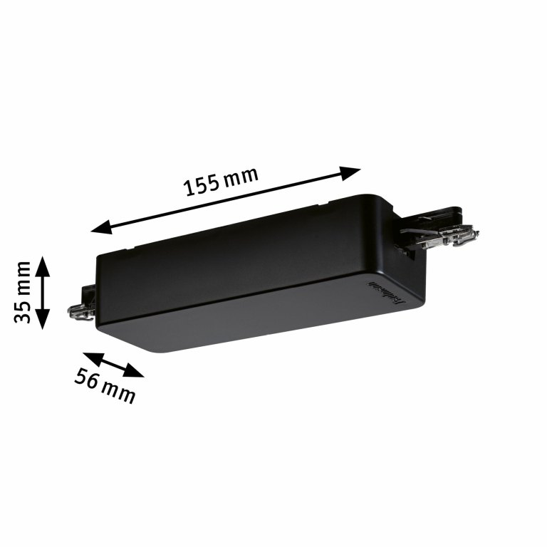 Paulmann URail ZigBee 3.0 Dimm/Switch Adapter Schwarz matt Smart Home Schienenverbinder An/Aus/Dimmen max. 400W