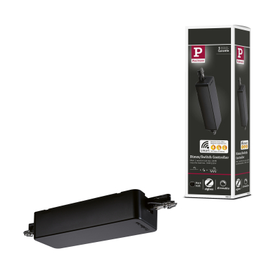 Paulmann URail ZigBee 3.0 Dimm/Switch Adapter Schwarz matt Smart Home Schienenverbinder An/Aus/Dimmen max. 400W