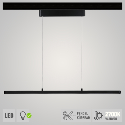 Paulmann URail LED Pendel Lento Schwarz matt 41W 2700K 1800lm dimmbar (LED fest verbaut)