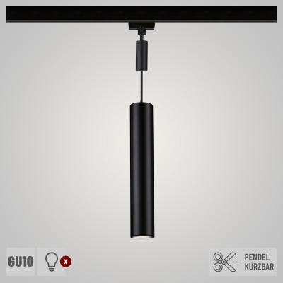 URail Pendel Catalejo GU10  max. 10W   230V Schwarz matt