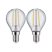 LED Tropfen Filament   E14 230V 2x250lm 2x2,7W 2700K  Klar