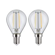 LED Tropfen Filament   E14 230V 2x250lm 2x2,7W 2700K  Klar