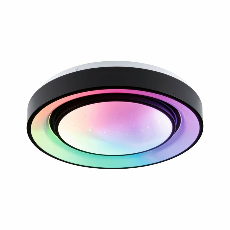 Paulmann LED Deckenleuchte Rainbow mit Regenbogeneffekt    RGBW 2650lm 230V 22W  Schwarz#Weiß