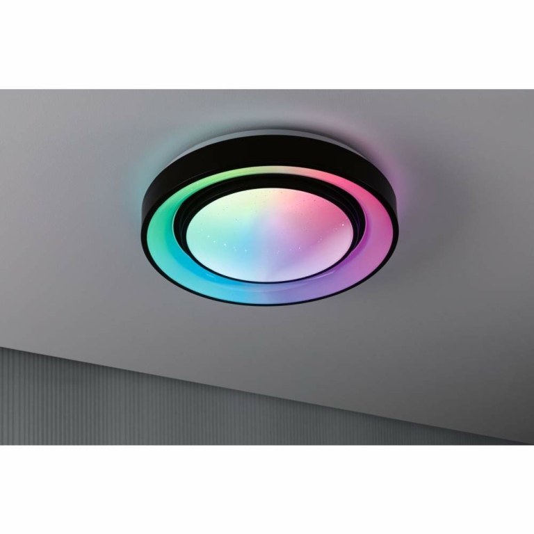 Paulmann LED Deckenleuchte Rainbow mit Regenbogeneffekt    RGBW 2650lm 230V 22W  Schwarz#Weiß