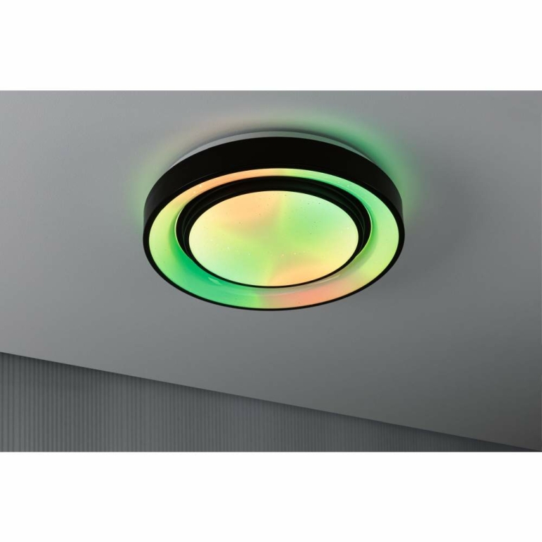 Paulmann LED Deckenleuchte Rainbow mit Regenbogeneffekt    RGBW 2650lm 230V 22W  Schwarz#Weiß