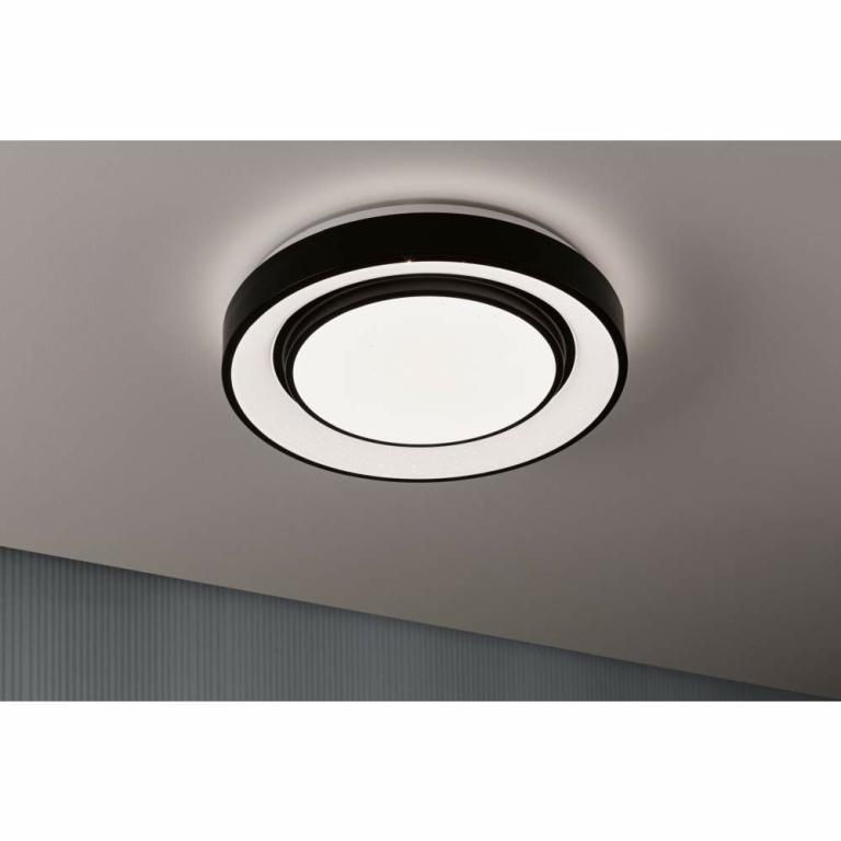 Paulmann LED Deckenleuchte Rainbow mit Regenbogeneffekt    RGBW 2650lm 230V 22W  Schwarz#Weiß