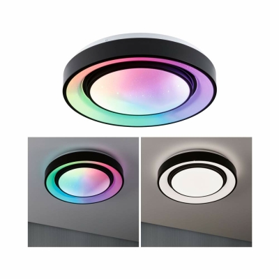 Paulmann LED Deckenleuchte Rainbow mit Regenbogeneffekt    RGBW 2650lm 230V 22W  Schwarz#Weiß