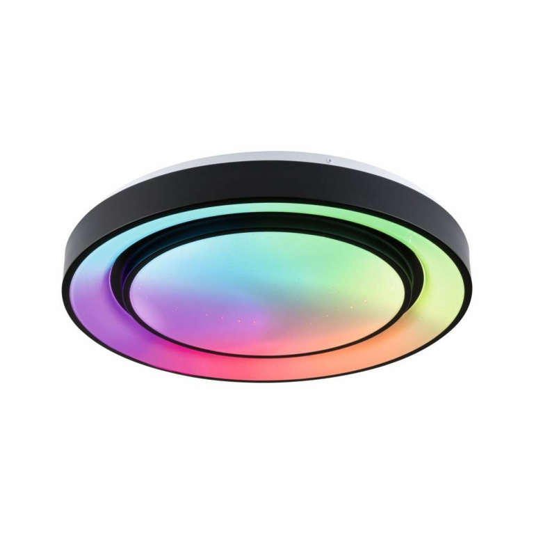 Paulmann LED Deckenleuchte Rainbow mit Regenbogeneffekt    RGBW 4750lm 230V 38,5W  Schwarz#Weiß