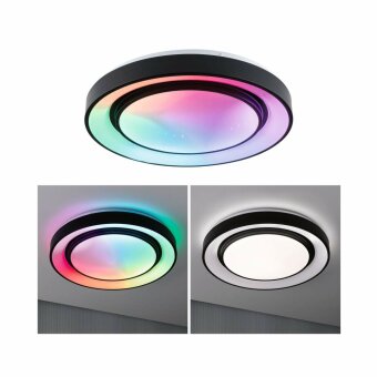 Paulmann LED Deckenleuchte Rainbow mit Regenbogeneffekt    RGBW 4750lm 230V 38,5W  Schwarz#Weiß
