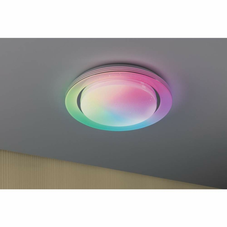 Paulmann LED Deckenleuchte Rainbow mit Regenbogeneffekt    RGBW 2650lm 230V 22W  Chrom#Weiß