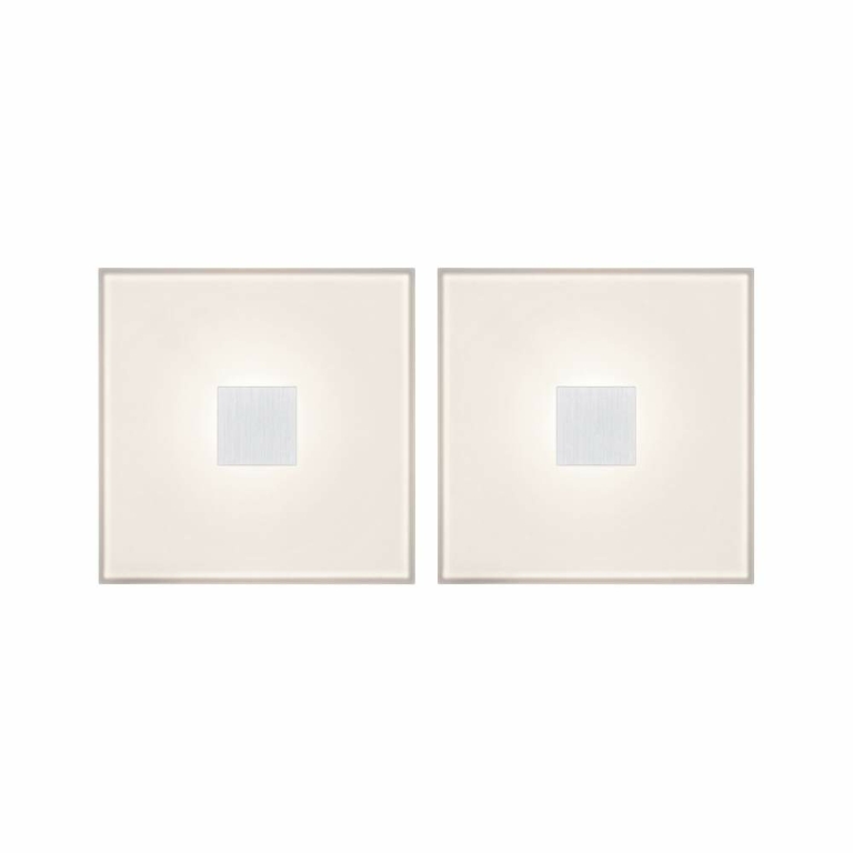 Paulmann LumiTiles LED Fliesen Square 2er-Set IP44 100x10mm 2x70lm 230/12V 2x0,8W 2700K Weiß Kunststoff/Aluminium