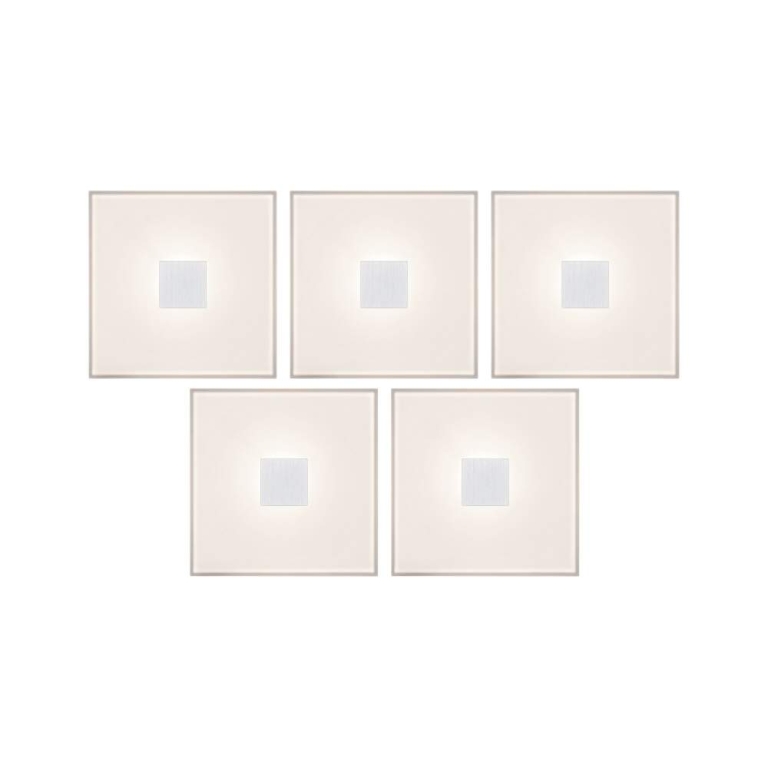 Paulmann LumiTiles LED Fliesen Square 5er-Set IP44 100x10mm 5x70lm 230/12V 5x0,8W 2700K Weiß Kunststoff/Aluminium
