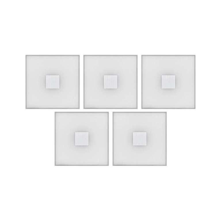Paulmann LumiTiles LED Fliesen Square 5er-Set IP44 100x10mm 5x70lm 230/12V 5x0,8W 2700K Weiß Kunststoff/Aluminium