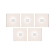 LumiTiles LED Fliesen Square 5er-Set IP44 100x10mm 5x70lm 230/12V 5x0,8W 2700K Weiß Kunststoff/Aluminium
