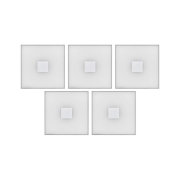 LumiTiles LED Fliesen Square 5er-Set IP44 100x10mm 5x70lm 230/12V 5x0,8W 2700K Weiß Kunststoff/Aluminium