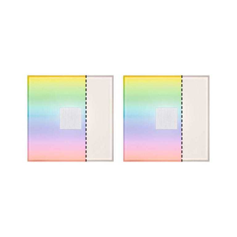 Paulmann LumiTiles LED Fliesen Square 2er-Set IP44 100x10mm 2x65lm 230/12V 2x0,75W RGBW Weiß Kunststoff/Aluminium