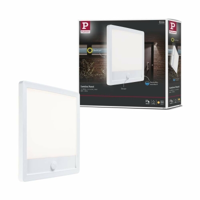 Paulmann LED Außenpanel Lamina Bewegungsmelder IP44 eckig 250x250mm 3000K 14,5W 950lm 230V Weiß Kunststoff