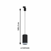 ProRail3 Pendel Leuchte Corus Schwarz Silber max. 1x50W E27 kürzbar