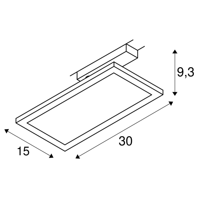 SLV PANEL TRACK 1~ LED SPOT schwarz eckig 3000K 18W 1800lm