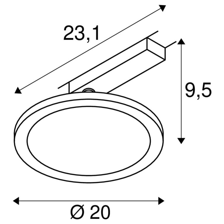 SLV PANEL TRACK 1~ LED SPOT weiß rund 3000K 18W 1800lm