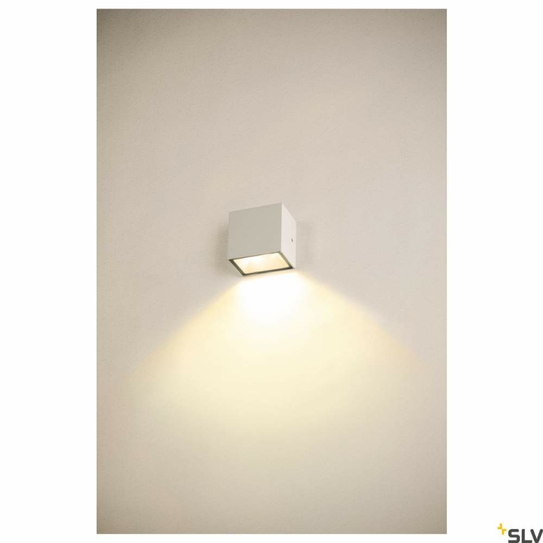 SLV SITRA S WL SINGLE, LED Outdoor Wandaufbauleuchte, weiss, CCT switch 3000/4000K